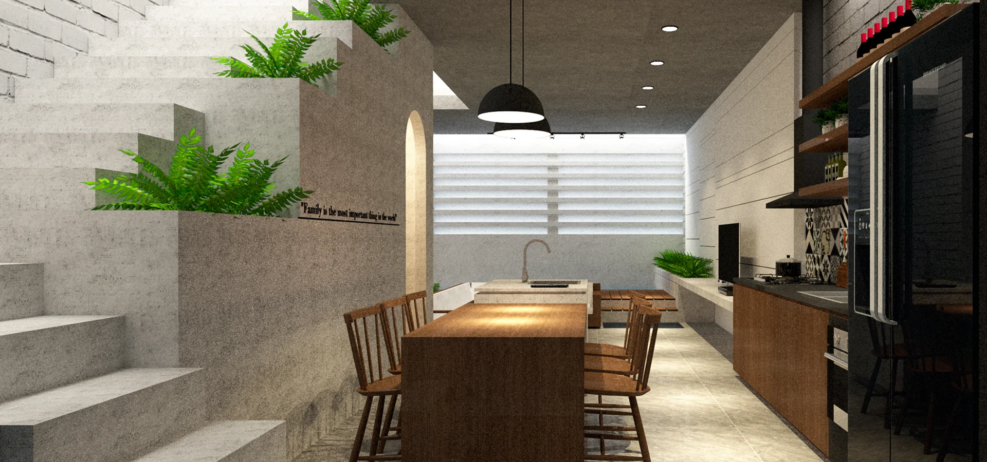 7 3 - Mẫu thiết kế nhà phố hiện đại 2 tầng đẹp, độc đáo tại Đà Nẵng Nhà phố hiện đại 2 tầng tại Đà Nẵng có phòng ăn đẹp