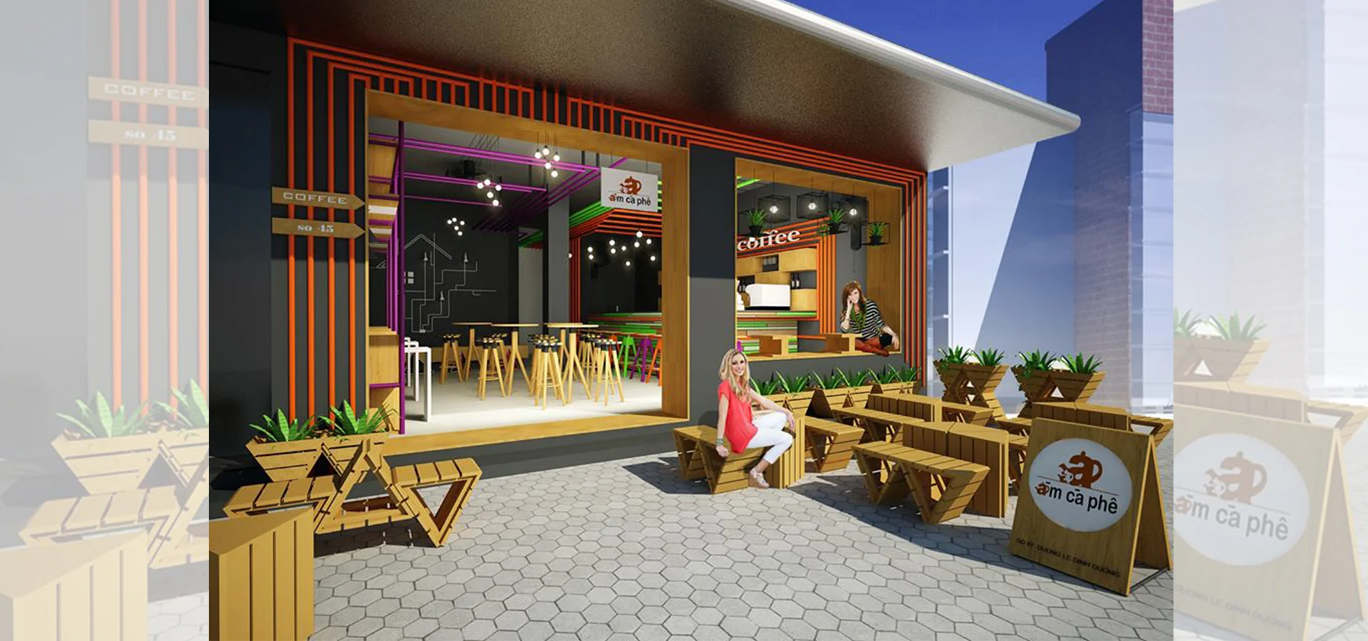 Hình ảnh thiết kế quán cafe độc đáo tại Đà Nẵng