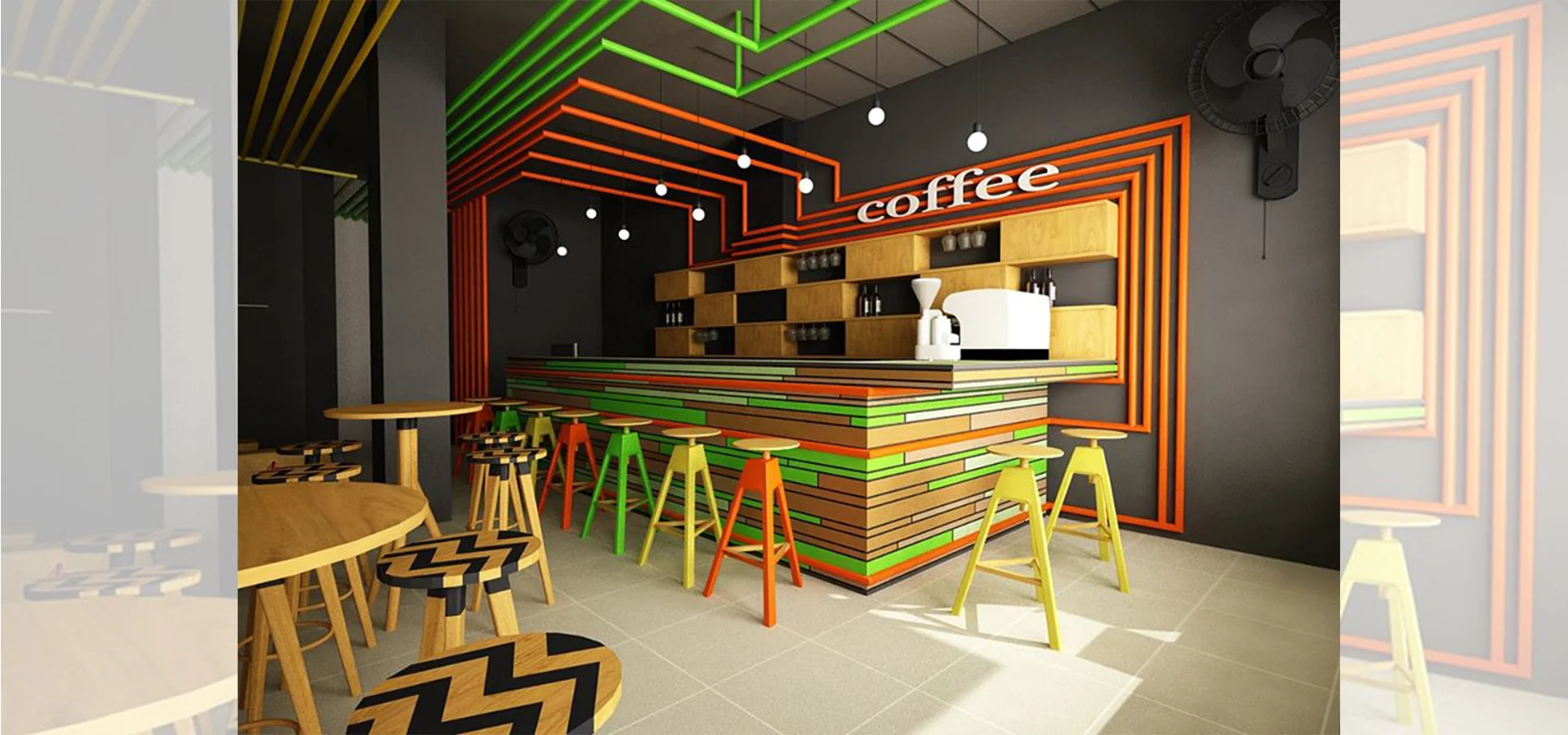 Thiết kế nội thất quán Ấm Cà Phê