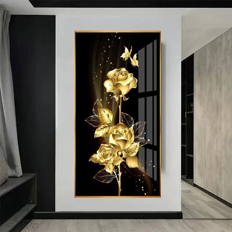 tranh tráng gương hoa hồng