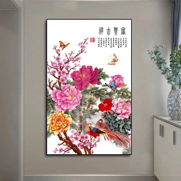 tranh tráng gương hoa hồng