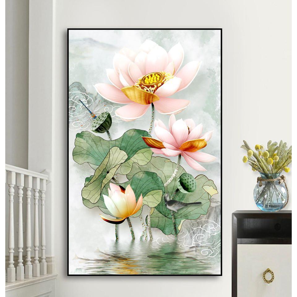 tranh tráng gương hoa sen trắng và hồng Ưu Điểm Của Tranh Tráng Gương Hoa Sen Trắng Và Hồng Của Ohadecor