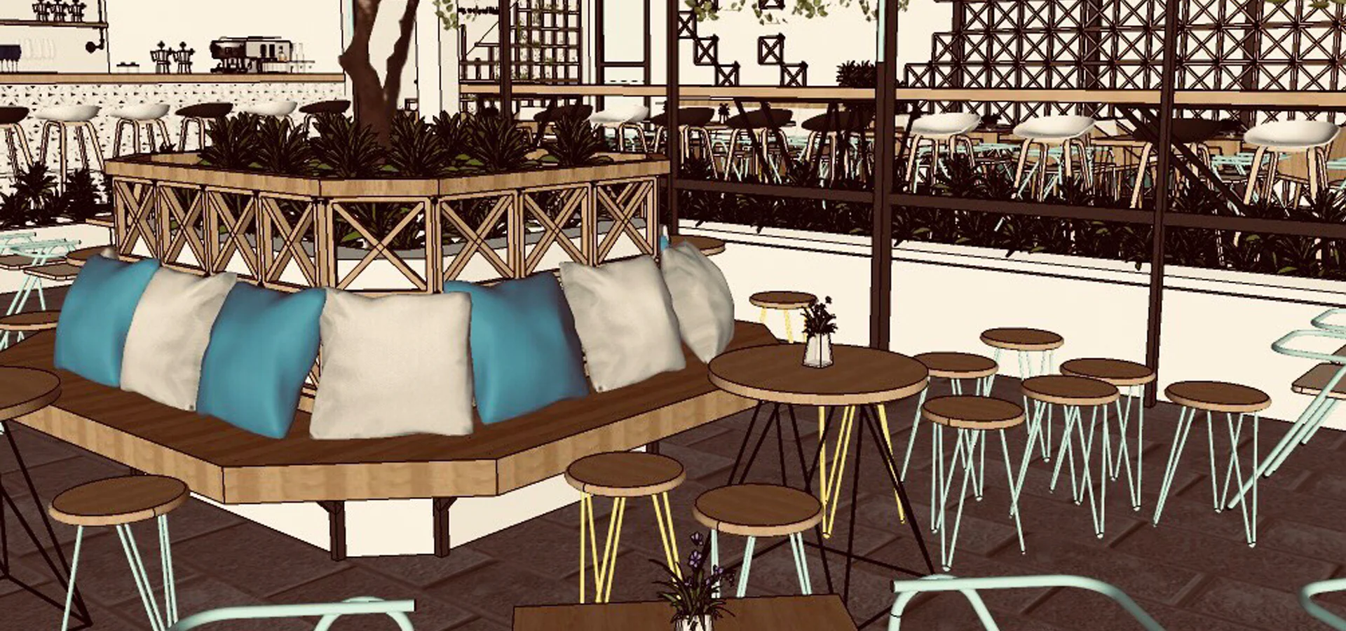 Thiết kế không gian quán caffe Trump Coffe Đà Nẵng