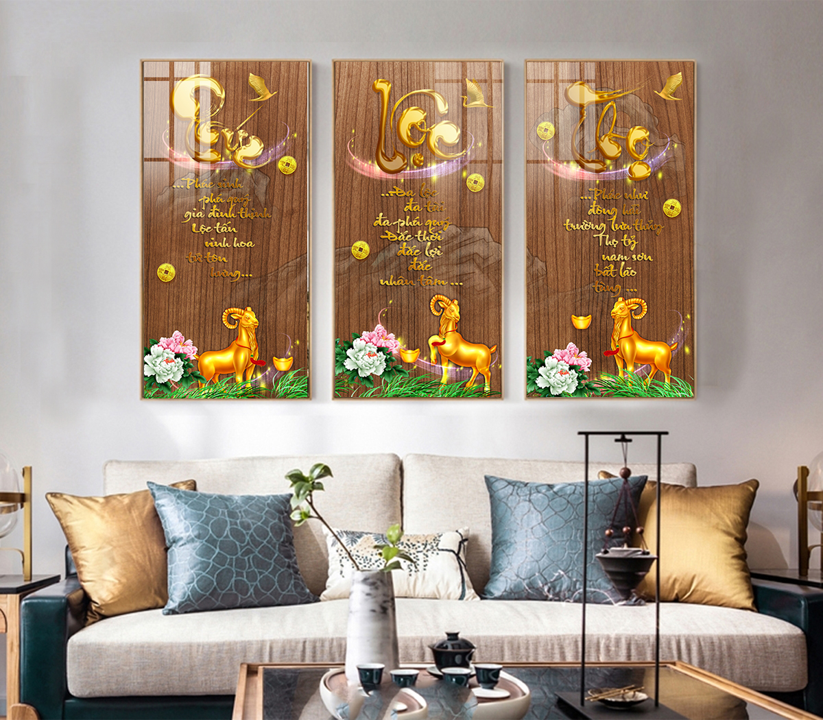 Tranh Tráng Gương Phúc Lộc Thọ Ở Đà Nẵng Qùa Tặng Năm Mới 5 PLT52