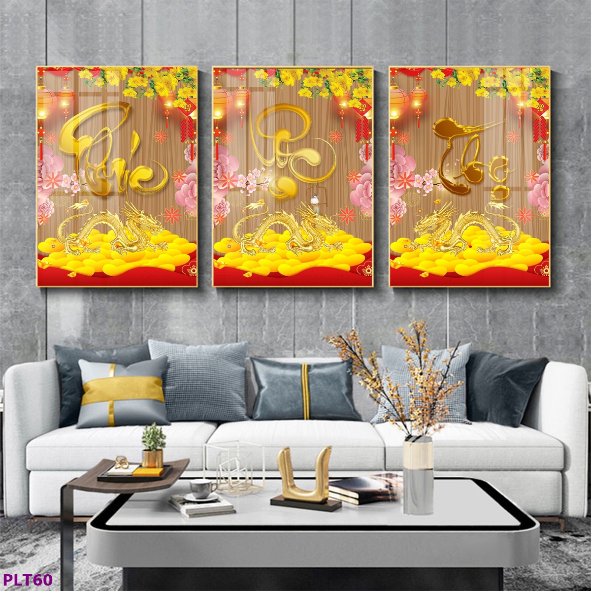 Tranh Tráng Gương Phúc Lộc Thọ Ở Đà Nẵng Qùa Tặng Năm Mới 8 PLT60