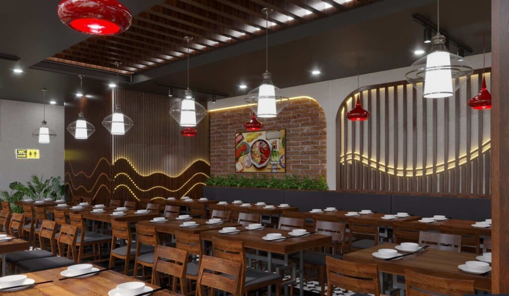 Thi Công Thiết Kế Quán lẩu nướng 200m2 tại Cần Thơ chỉ 100 triệu 8 thiet ke mau lau1