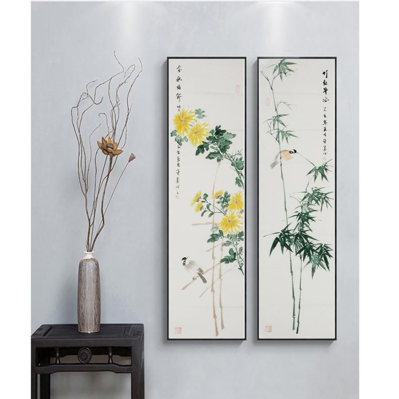 Mẫu tranh canvas tràn viền hoa lá tại Đà Nẵng HOT nhất 2024 5 Tranh canvas hoa cúc và lá tại Hòa Khánh