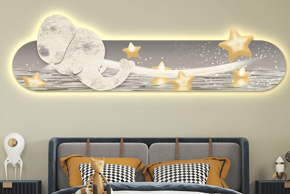 MẪU TRANH ĐÈN LED 3D CHÚ VOI NGỦ ĐÁNG YÊU TẠI ĐÀ NẴNG 2 Tranh đèn led 3D chú voi ngủ đáng yêu tại Liên Chiểu