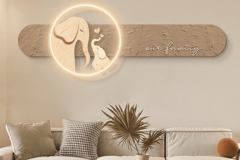 MẪU TRANH ĐÈN LED 3D CHÚ VOI NGỦ ĐÁNG YÊU TẠI ĐÀ NẴNG 7 Tranh đèn led 3D chú voi ngủ đáng yêu tại Sơn Trà