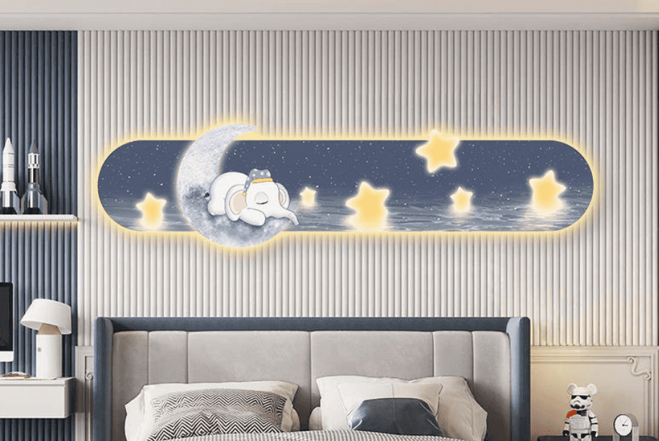 MẪU TRANH ĐÈN LED 3D CHÚ VOI NGỦ ĐÁNG YÊU TẠI ĐÀ NẴNG 1 Tranh đèn led 3D chú voi ngủ đáng yêu tại Đà Nẵng