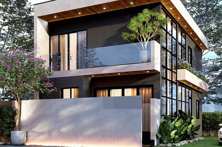 Thiết kế nhà lô góc 2 mặt tiền 2 tầng giá rẻ tại Đà Nẵng