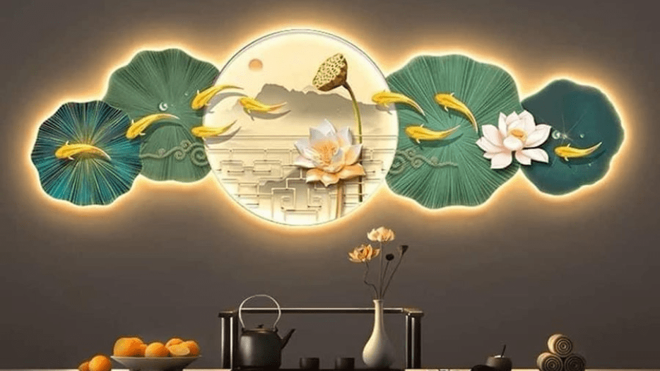 MẪU TRANH LED SIÊU MỎNG TẠI ĐÀ NẴNG BẠN KHÔNG THỂ BỎ QUA! 2 Tranh đèn led siêu mỏng tại Đà Nẵng hoa sen