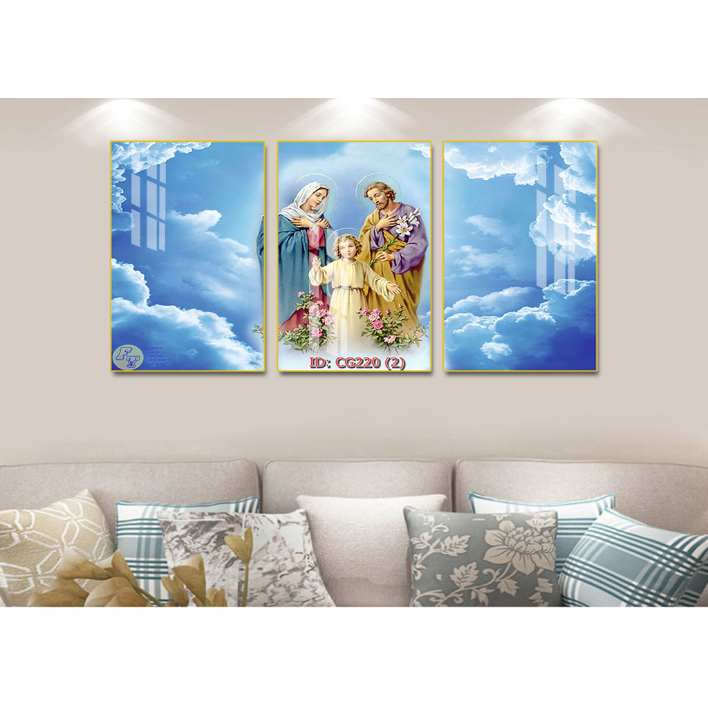 Bộ 3 Tranh Tráng Gương Treo Tường Tôn Giáo Chúa Giê-su Và Mẹ Maria 3 Bộ 3 Tranh Tráng Gương Treo Tường Tôn Giáo Chúa Giê-su Và Mẹ Maria