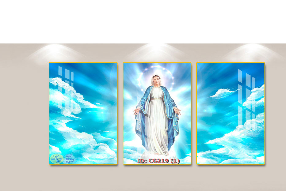 Bộ 3 Tranh Tráng Gương Treo Tường Tôn Giáo Chúa Giê-su Và Mẹ Maria 1 Bộ 3 Tranh Tráng Gương Treo Tường Tôn Giáo Chúa Giê-su Và Mẹ Maria