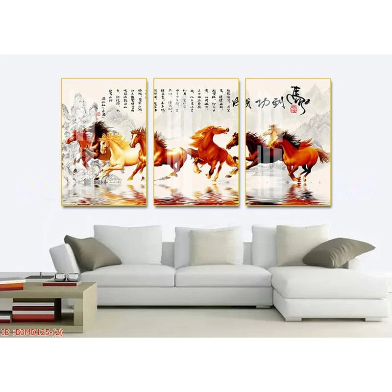 Bộ 3 Tranh Treo Tường Mã Đáo Thành Công Đẹp Trang Trí Phòng Khách Bếp 1 Bộ 3 Tranh Treo Tường Mã Đáo Thành Công Đẹp Trang Trí Phòng Khách Bếp