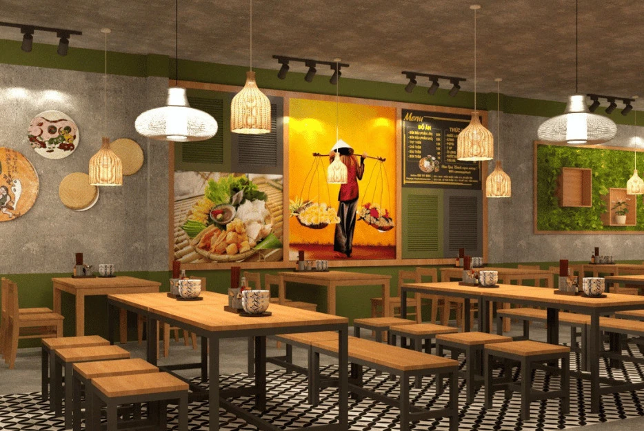 Thiết kế thi công quán bún đậu mắm tôm tại Hội An phong cách truyền thống