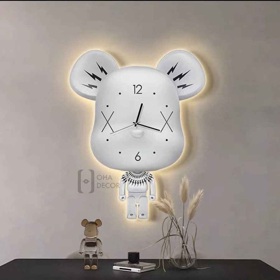 Tranh 3D LED Cắt Chú Gấu Trang Trí Nhà, Quán Cà Phê Hiện Đại Tinh Tế