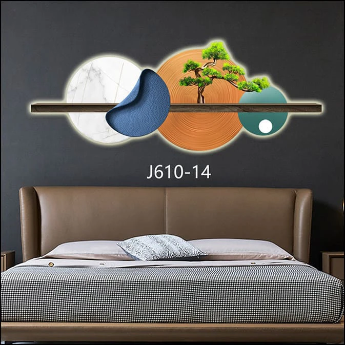 Tranh Bộ Khung/Viền Tròn Treo Tường LED cắt 3D