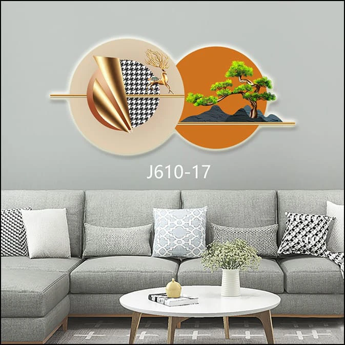 Tranh Bộ Khung/Viền Tròn Treo Tường LED cắt 3D