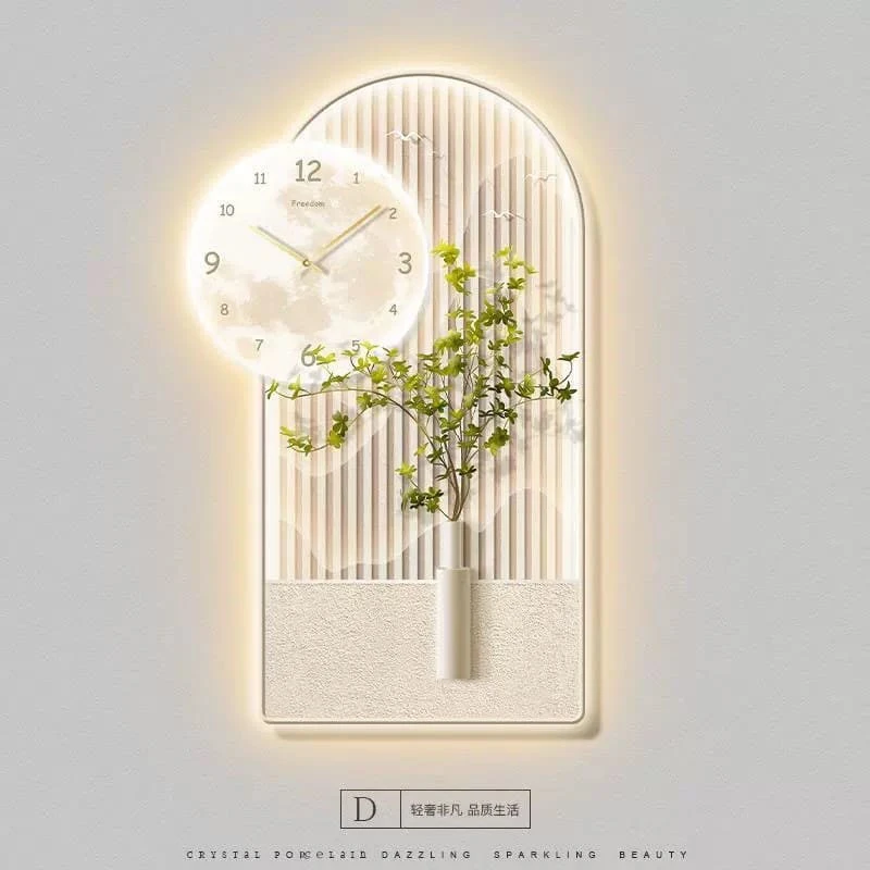 Tranh Cắt 3D Đèn LED Đồng Hồ Hoa Trang Trí Nhà, Quán Cà Phê Tối Giản 1 Tranh Cắt 3D Đèn LED Đồng Hồ Hoa Trang Trí Nhà, Quán Cà Phê Tối Giản