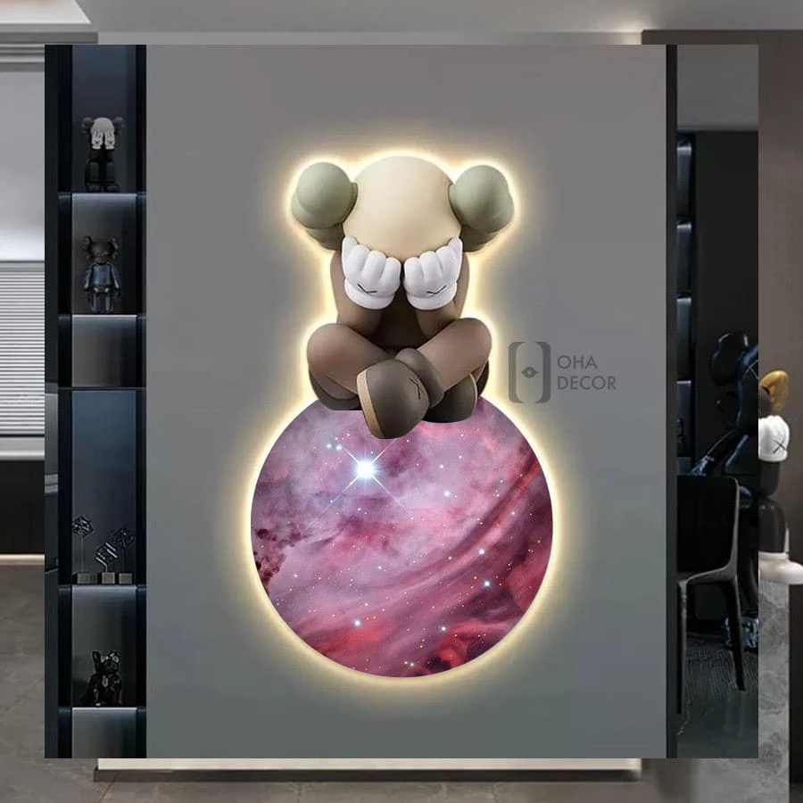 Tranh Cắt 3D LED Gấu Kaws BearBrick Trang Trí Phòng Khách Quán Tiệm Shop 2 Tranh Cắt 3D LED Gấu Kaws BearBrick Trang Trí Phòng Khách Quán Tiệm Shop