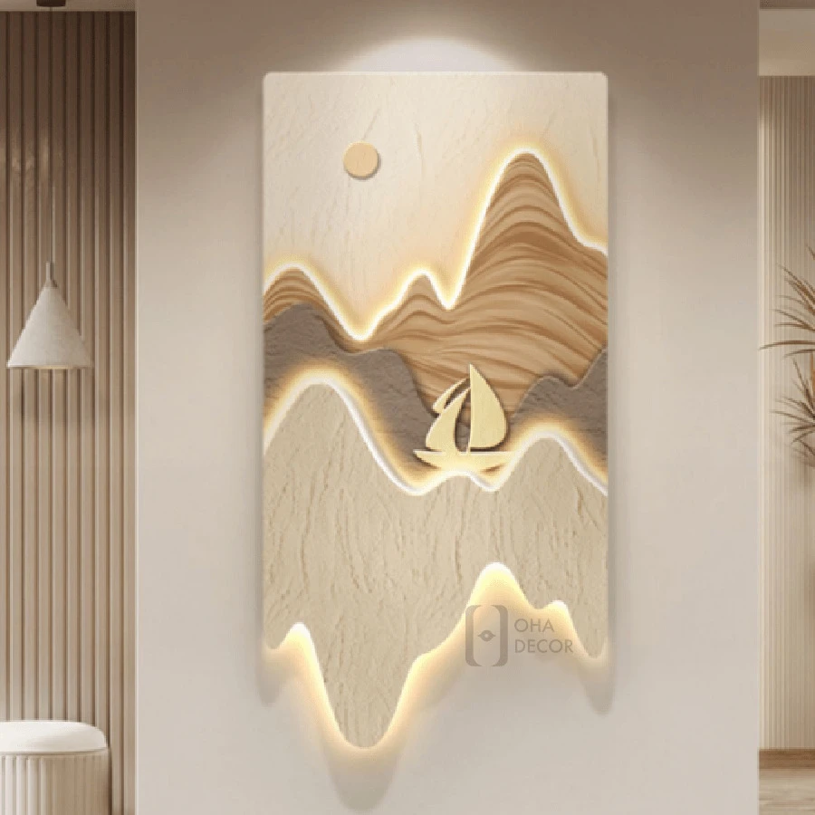 Tranh Cắt 3D LED Phong Cảnh Hiện Đại