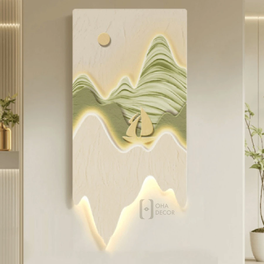 Tranh Cắt 3D LED Phong Cảnh Hiện Đại