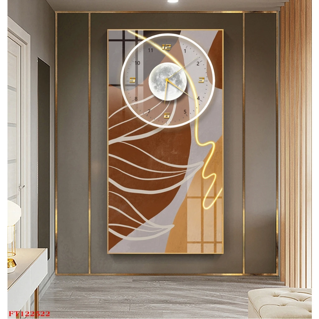 Tranh Đồng Hồ Treo Tường Tráng Gương Hiện Đại Hoa Văn Trừu Tượng OHA Decor 2 Tranh Đồng Hồ Treo Tường Tráng Gương Hiện Đại Hoa Văn Trừu Tượng