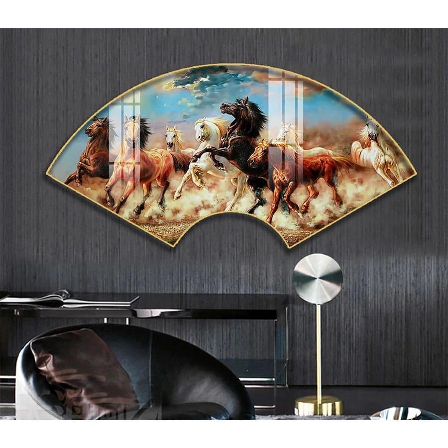 Tranh Quạt Treo Tường Tráng Gương Cao Cấp Mã Đáo Thành Công Tặng Sếp, Đồng Nghiệp 1 Tranh Quạt Treo Tường Tráng Gương Cao Cấp Mã Đáo Thành Công