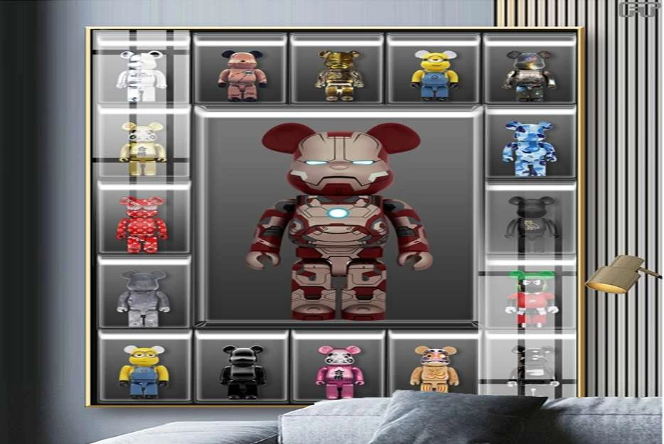 Tranh Treo Tường Gấu Kaws Bearbrick Toy Tráng Gương Hot Trend 2 Tranh Treo Tường Gấu Kaws Bearbrick Toy Tráng Gương (2)