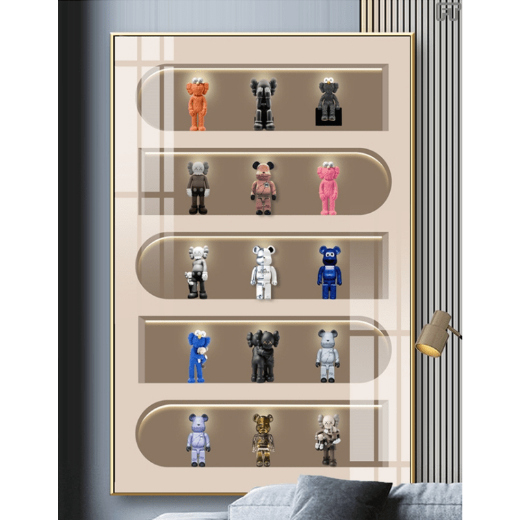 Tranh Treo Tường Gấu Kaws Bearbrick Toy Tráng Gương