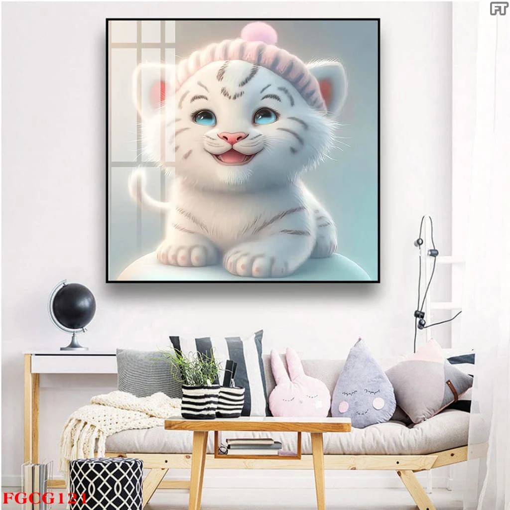 Tranh Treo Tường Tráng Gương Cao Cấp 12 Con Giáp Hoạt Hình Dễ Thương