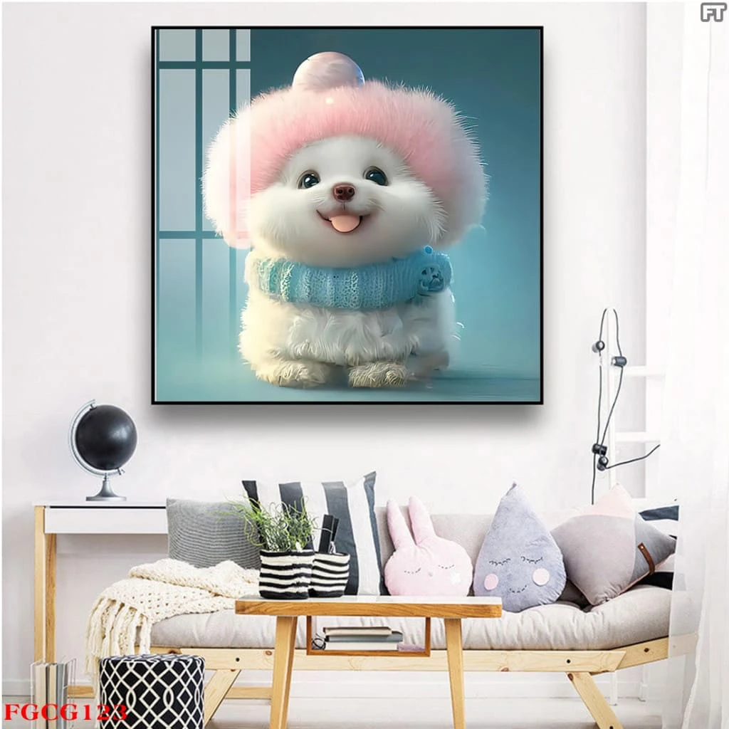 Tranh Treo Tường Tráng Gương Cao Cấp 12 Con Giáp Hoạt Hình Dễ Thương