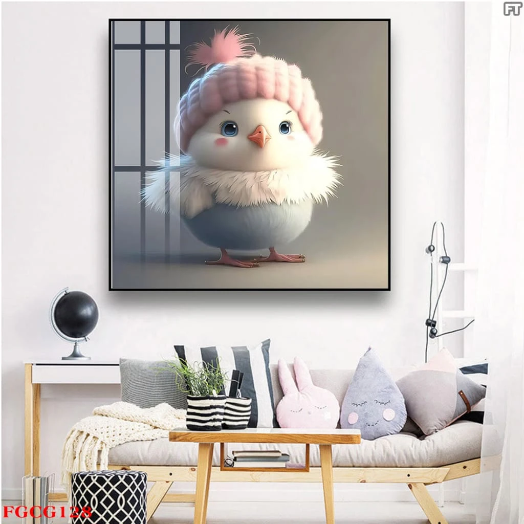 Tranh Treo Tường Tráng Gương Cao Cấp 12 Con Giáp Hoạt Hình Dễ Thương