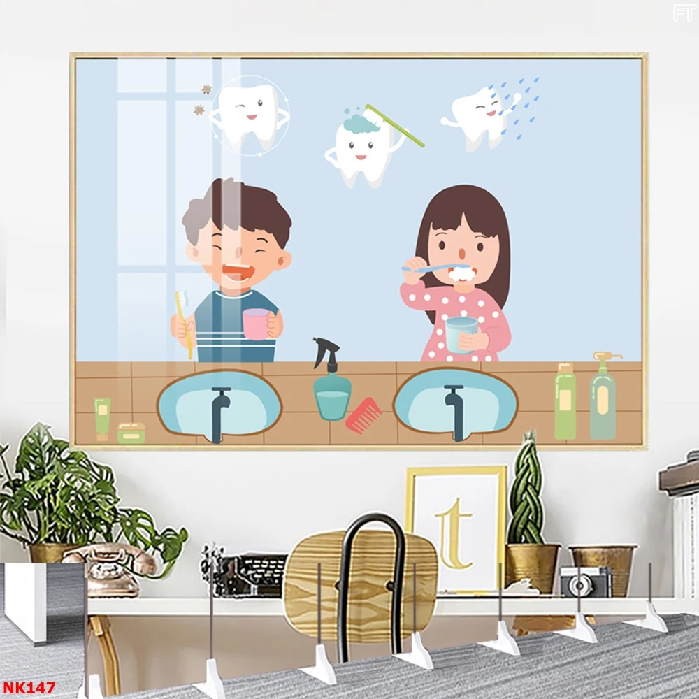 Tranh Treo Tường Tráng Gương Chủ Đề Răng Miệng