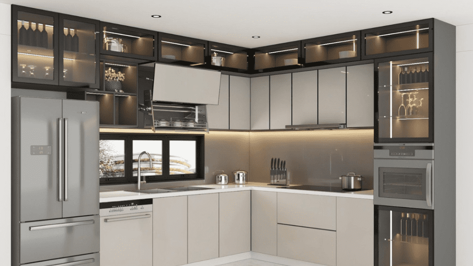 Địa chỉ làm tủ bếp nhôm gương tại quận Thanh Khê Đà Nẵng