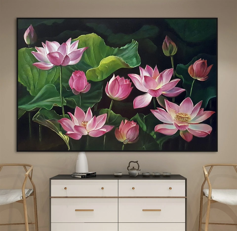 Tranh canvas hoa sen Đồng Tháp 5 Tranh canvas hoa sen Đồng Tháp