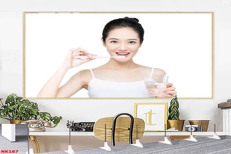 Tranh Tráng Gương Treo Tường Nụ Cười Xinh Xắn Trang Trí Nha Khoa