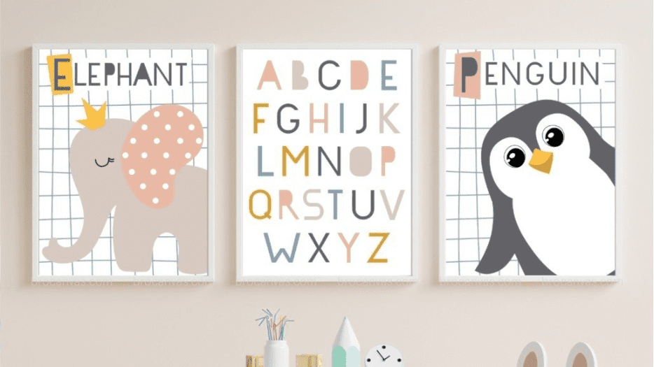 Tranh treo tường cho bé phát triển trí thông minh tại Đà Nẵng bảng chữ cái và số đếm