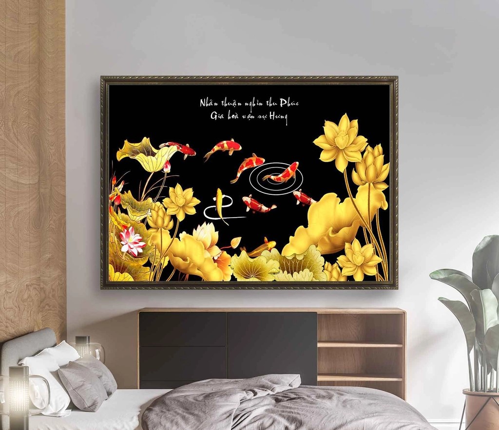 Tranh Tráng Gương Treo Phòng Ngủ Chim Công An Giang