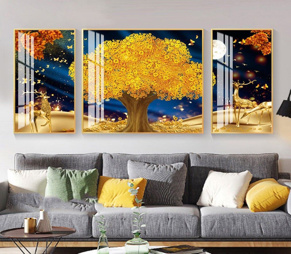 Tranh Tráng Gương Cây Kim Tiền Lâm Đồng Hút Tài Lộc Vượng Khí 1 Tranh tráng gương cây kim tiền Lâm Đồng