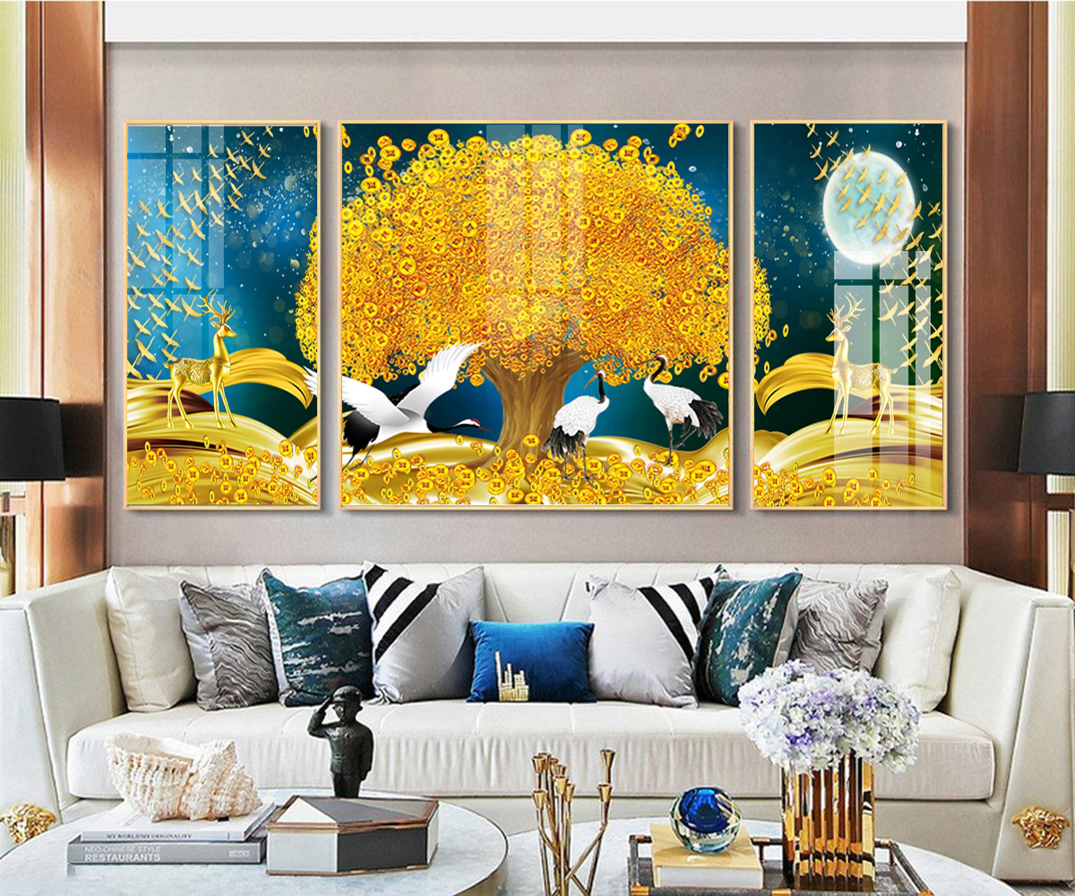 Tranh tráng gương cây kim tiền Lâm Đồng