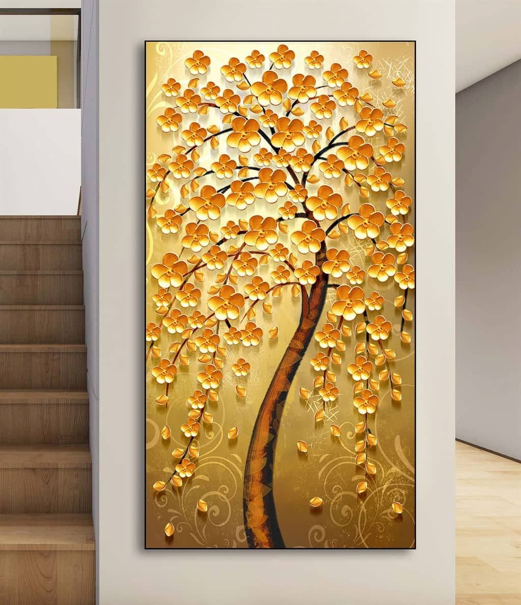 Tranh tráng gương cây kim tiền Lâm Đồng