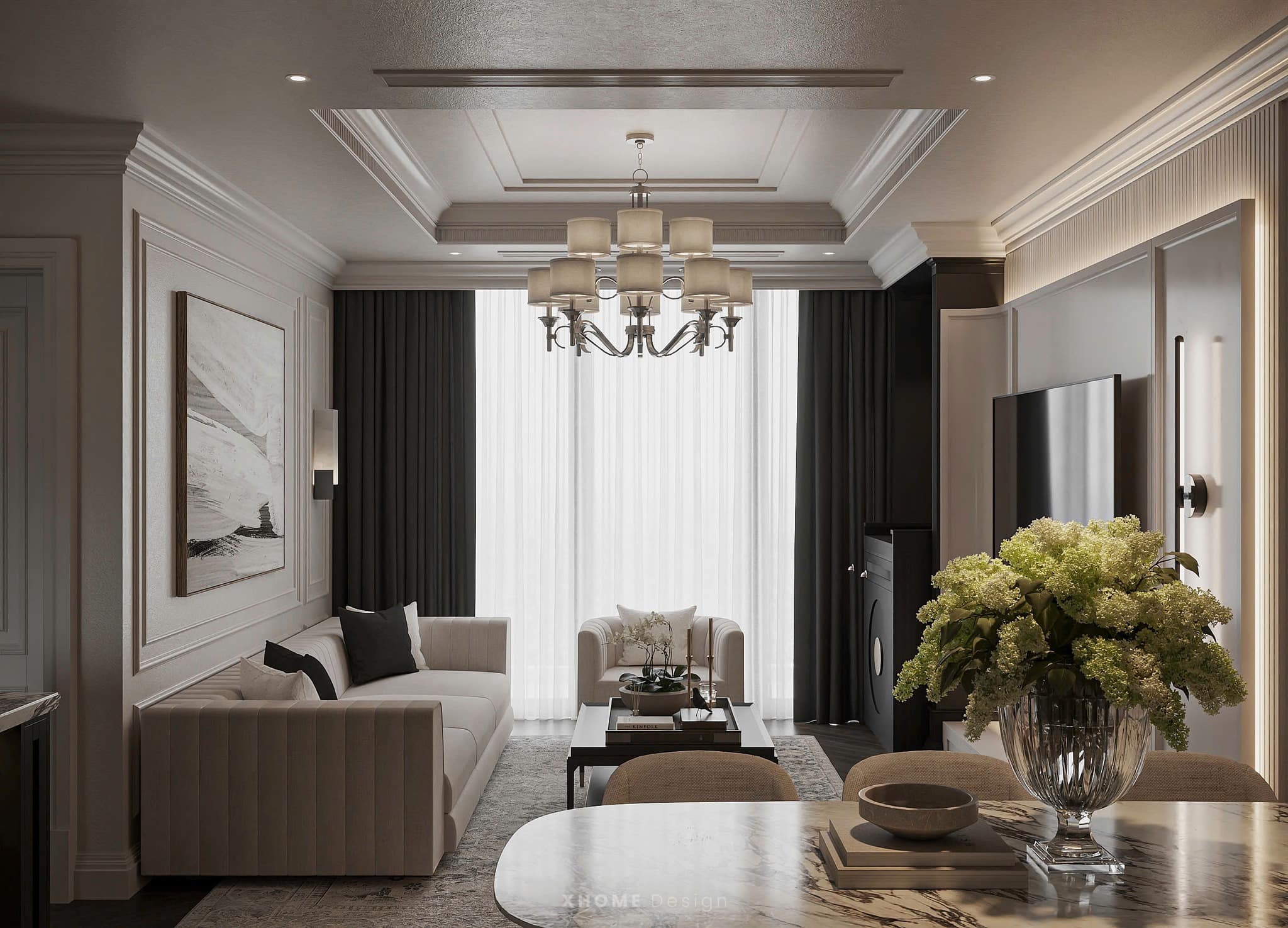 Mẫu căn hộ chung cư Huế phong cách gia đình ấm cúng