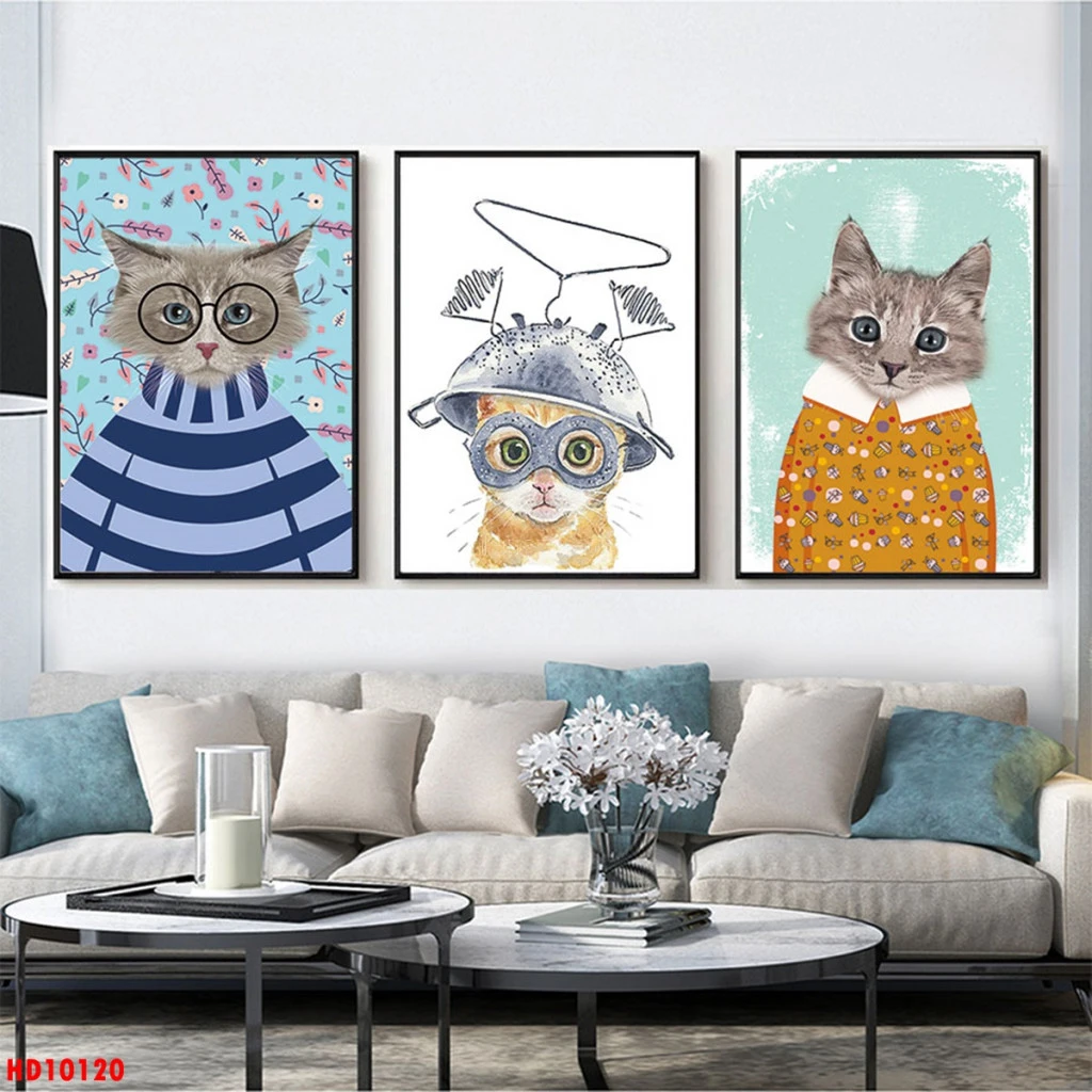 Tranh 3D Tráng Gương Bến Tre dễ thương treo phòng bé 11 Tranh 3D tráng gương dễ thương treo phòng bé hình mèo con