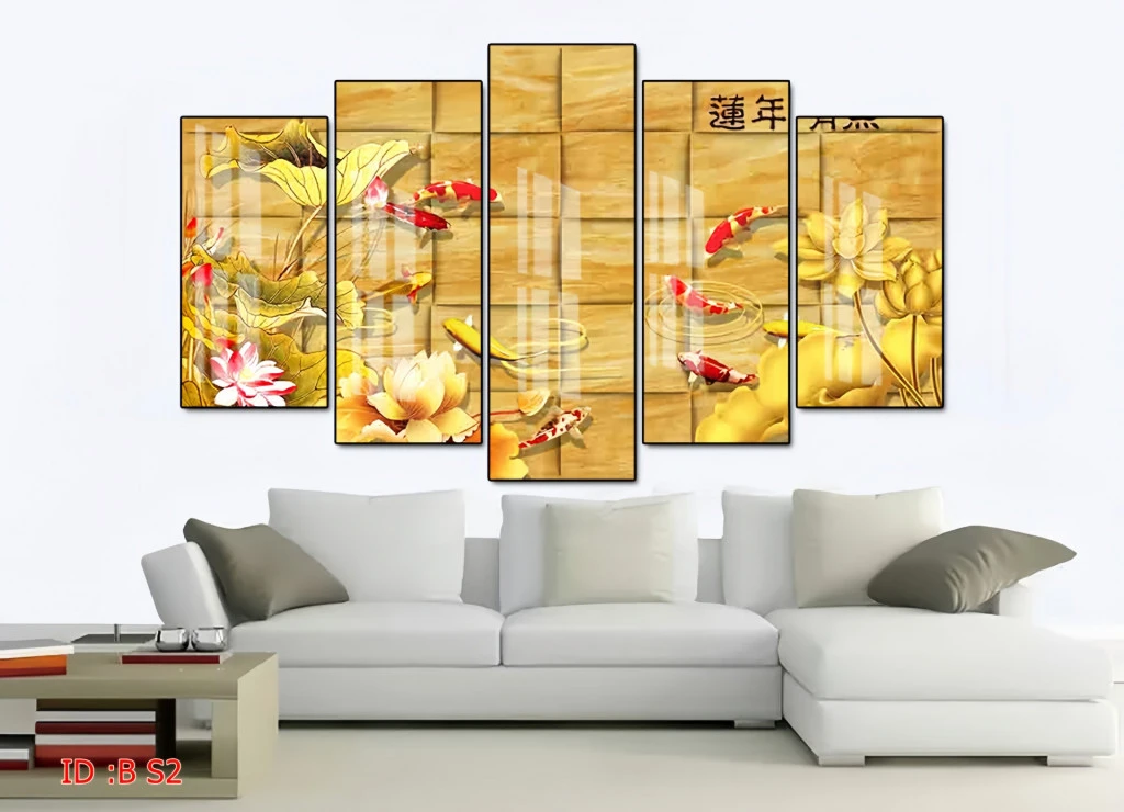Tranh tráng gương cá chép sen vàng khổ lớn TP Hồ Chí Minh 2 Tranh tráng gương cá chép sen vàng khổ lớn TP Hồ Chí Minh