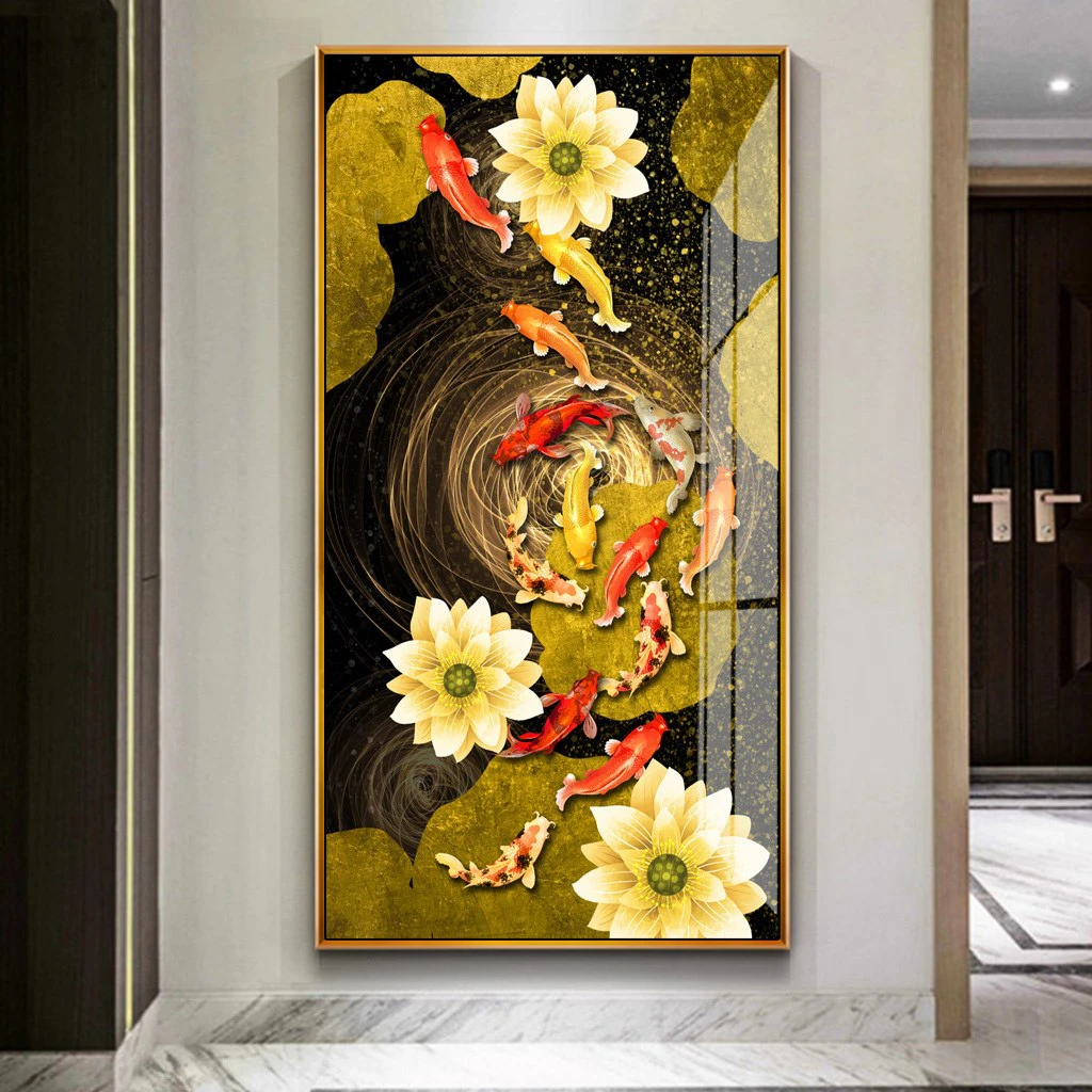 Tranh tráng gương cá chép sen vàng khổ lớn TP Hồ Chí Minh 3 Tranh tráng gương cá chép sen vàng khổ lớn TP Hồ Chí Minh