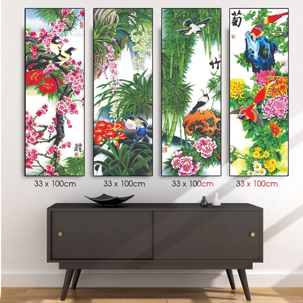 Tranh tráng gương tứ quý Nam Định