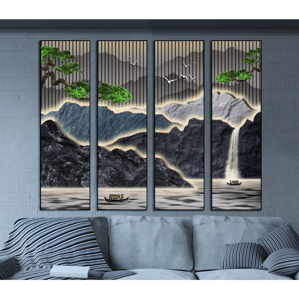 Tranh Đèn Led TP HCM Phong Cảnh Hữu Tình Núi Non