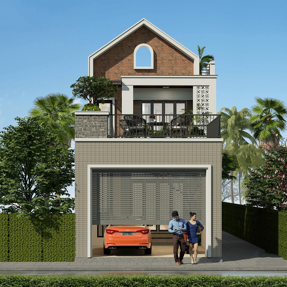 Thi công nhà cấp 4 gác lửng Huế 10 Thi công nhà cấp 4 gác lửng Huế kết hợp với gara ô tô